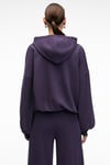 OLVERA Kadın Kapüşonlu Etek Ucu Balon Oversize Mor Sweatshirt