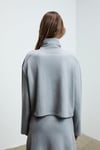 PLORUNS Kadın Yumuşak Ve Esnek Kumaşlı Balıkçı Yaka Gri Sweatshirt