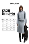 PLORUNS Kadın Yumuşak Ve Esnek Kumaşlı Balıkçı Yaka Gri Sweatshirt