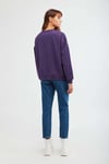 Ramona Kadın Oversize Yumuşacık İçi Polarlı Organik Pamuklu Baskılı Yuvarlak Yakalı Mor Sweatshirt