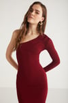 REDDISH Örme Slim Bordo Tekli Elbise