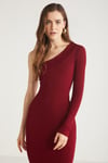 REDDISH Örme Slim Bordo Tekli Elbise