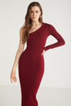 REDDISH Örme Slim Bordo Tekli Elbise
