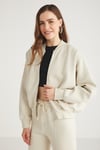 ROBINS Örme Ceket Bej Tekli Bomber Ceket
