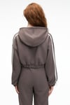 ROSELLE Kadın Kapüşonlu Yan Şeritli Kurdele Detay Crop Antrasit Sweatshirt