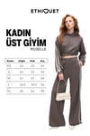 ROSELLE Kadın Kapüşonlu Yan Şeritli Kurdele Detay Crop Antrasit Sweatshirt