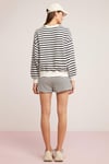SAHRA Örme Comfort Lacivert - Ekru Tekli Sweatshirt