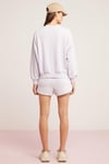 SAHRA Örme Comfort Lila Tekli Sweatshirt