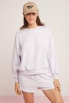 SAHRA Örme Comfort Lila Tekli Sweatshirt