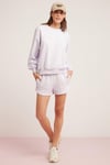 SAHRA Örme Comfort Lila Tekli Sweatshirt