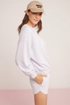 SAHRA Örme Comfort Lila Tekli Sweatshirt
