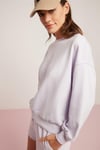 SAHRA Örme Comfort Lila Tekli Sweatshirt