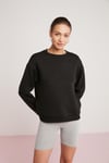 SAHRA Örme Comfort Siyah Tekli Sweatshirt
