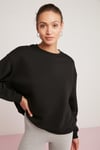 SAHRA Örme Comfort Siyah Tekli Sweatshirt