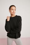 SAHRA Örme Comfort Siyah Tekli Sweatshirt