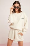 SANDRA Örme Oversize Vanilya Tekli Sweatshirt
