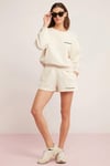 SANDRA Örme Oversize Vanilya Tekli Sweatshirt