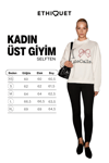 SELFTEN Kadın Yumuşak Kumaşlı Polo Yaka Nakış Detaylı Ekru Sweatshirt