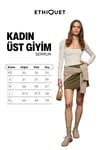 SERRUR Kadın Esnek Kumaşlı Vücuda Oturan Balerin Yakalı Slim Fit Ekru Bluz