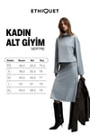 SERTRE Kadın Yumuşak Ve Esnek Kumaşlı Midi Boy Gri Etek