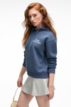 SLOPANE Kadın Rahat Kesim Kapüşonlu Baskılı Lacivert Sweatshirt