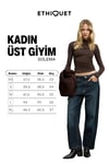 SOLEMA Kadın Bisiklet Yakalı Büzgü Detaylı Slim Koyu Kahverengi Bluz