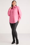 SUSAN Dokuma Oversize Pembe Tekli Gömlek