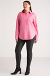 SUSAN Dokuma Oversize Pembe Tekli Gömlek