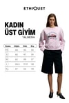 TALMERA Kadın Önü Baskılı Yuvarlak Yaka Pembe Sweatshirt