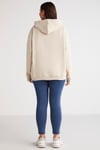TEREZABB Örme Loose Bej Tekli Büyük Beden Sweatshirt
