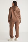 TEREZABB Örme Loose Kahverengi Tekli Büyük Beden Sweatshirt