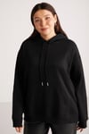 TEREZABB Örme Loose Siyah Tekli Büyük Beden Sweatshirt