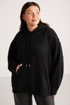 TEREZABB Örme Loose Siyah Tekli Büyük Beden Sweatshirt