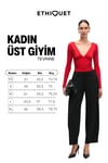 TEVRINE Kadın Kruvaze Yakalı Esnek Kumaşlı Uzun Kollu Çıtçıt Kapamalı Slim Fit Kırmızı Bluz