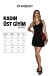 VENERE Kadın Yumuşak Ve Esnek Kumaşlı Halter Yakalı Mini Siyah Elbise
