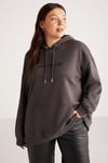 VERONICABB Örme Loose Antrasit Tekli Büyük Beden Sweatshirt