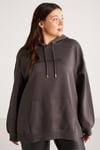 VERONICABB Örme Loose Antrasit Tekli Büyük Beden Sweatshirt