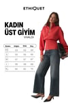 VIVALDI Kadın Organik Pamuklu Beli Korseli Fermuarlı Kırmızı Sweatshirt