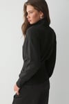 VIVALDI Kadın Organik Pamuklu Beli Korseli Fermuarlı Siyah Sweatshirt