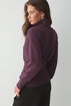 VIVALDI Kadın Organik Pamuklu Beli Korseli Fermuarlı Mor Sweatshirt
