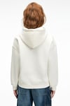 YANMESA Kadın Oversize Baskı Ve Nakış Detaylı Uzun Kollu Kapüşonlu Beyaz Sweatshirt