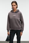 YANMESA Kadın Oversize Baskı Ve Nakış Detaylı Uzun Kollu Kapüşonlu Antrasit Sweatshirt