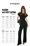 YSELUT Kadın Asimetrik Kesimli Reglan Kollu Tunik Ve Geniş Paçalı Siyah Alt-Üst Takım