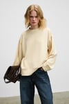 ZEPHIRA Kadın Yumuşak Ve Esnek Kumaşlı Yuvarlak Yakalı Vizon Sweatshirt