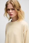 ZEPHIRA Kadın Yumuşak Ve Esnek Kumaşlı Yuvarlak Yakalı Vizon Sweatshirt