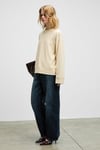 ZEPHIRA Kadın Yumuşak Ve Esnek Kumaşlı Yuvarlak Yakalı Vizon Sweatshirt