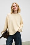 ZEPHIRA Kadın Yumuşak Ve Esnek Kumaşlı Yuvarlak Yakalı Vizon Sweatshirt