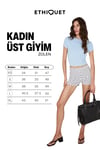 ZOLEN Kadın Yumuşak Ve Esnek Kumaşlı Organik Pamuklu Kısa Kollu Crop Mavi T-Shirt