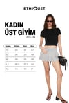 ZOLEN Kadın Yumuşak Ve Esnek Kumaşlı Organik Pamuklu Kısa Kollu Crop Siyah T-Shirt