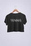 Tennis Double Crop Siyah T-shirt